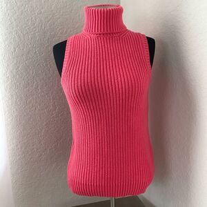 Michael Kors Women’s Camilla Rose Turtleneck Sleeveless Sweater Size XS